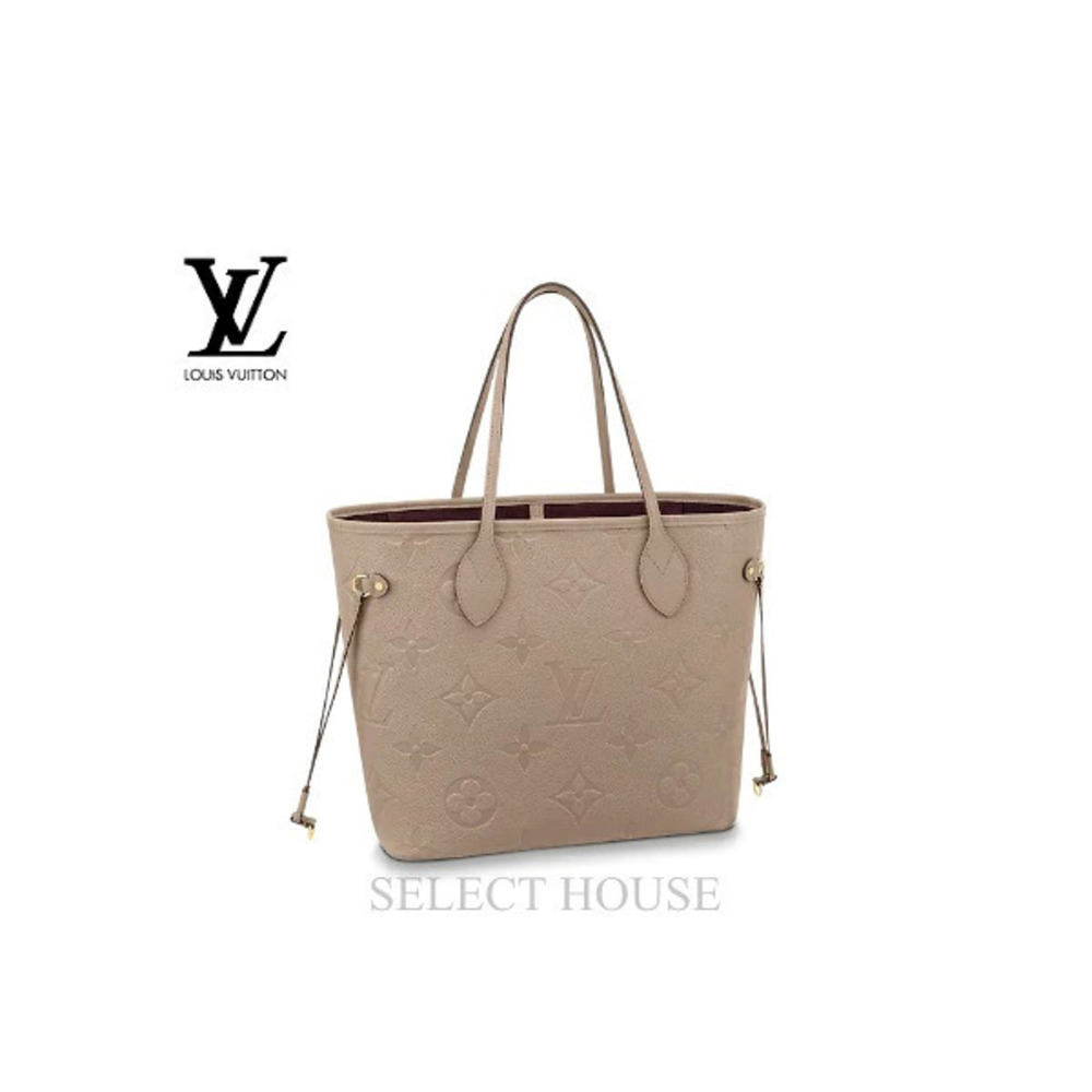 Louis Vuitton Neverfull Empreinte Shoulder Bag Tan